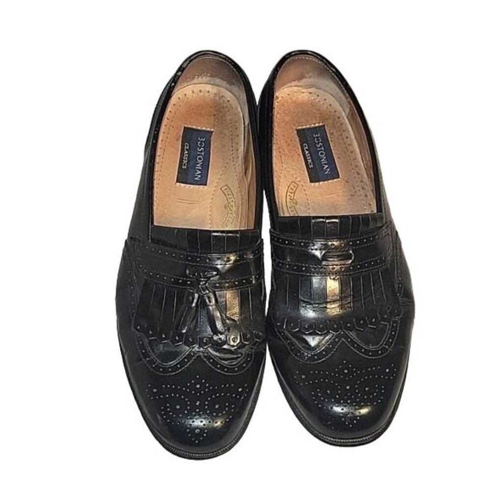 BOSTONIAN‎ Men's Leather Slip on Loafers Work Academia 10.5 flaws see pics